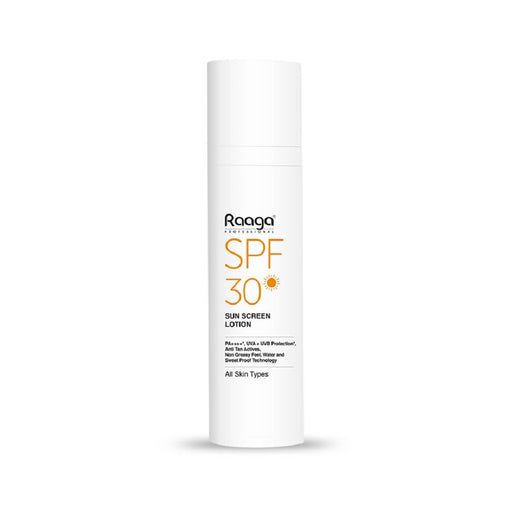 Raaga Professional Sunscreen Lotion SPF 30, 55ml | PA++++ | UVA & UVB Protection | Non - Greasy, Sweat Proof & Waterproof Formula - Cavinkart