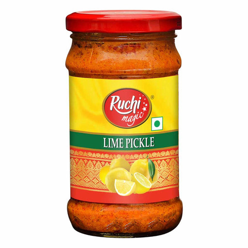 Ruchi Magic Lime Pickle, 300g | Tangy & Spicy Flavor, Perfect with Curd Rice, Snacks, and Everyday Meals | Made with Farm - Fresh Lemons - Cavinkart