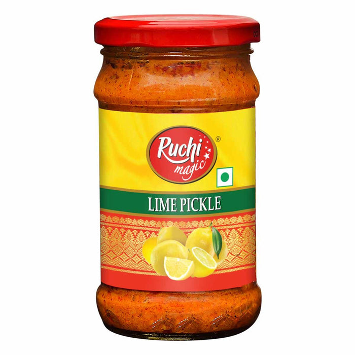 Ruchi Magic Lime Pickle, 300g | Tangy & Spicy Flavor, Perfect with Curd Rice, Snacks, and Everyday Meals | Made with Farm - Fresh Lemons - Cavinkart