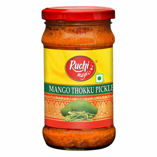 Ruchi Magic Mango Thokku Pickle, 300g | Made with Grated Mangoes, Hot & Sour Taste, Perfect with Dosa, Idly, Rotis | Authentic Indian Flavors - Cavinkart